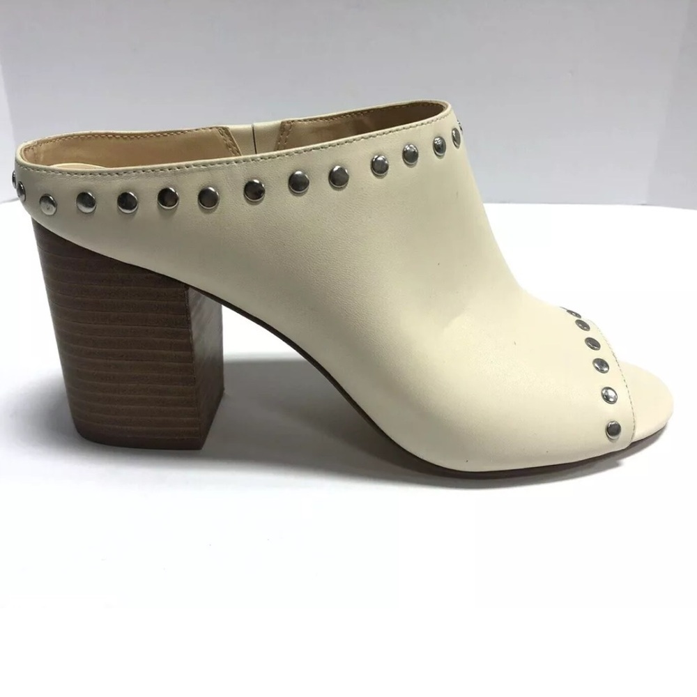 Sole Society Women’s Layce, Cream Block Heel Sandals, Size 8.5 M.